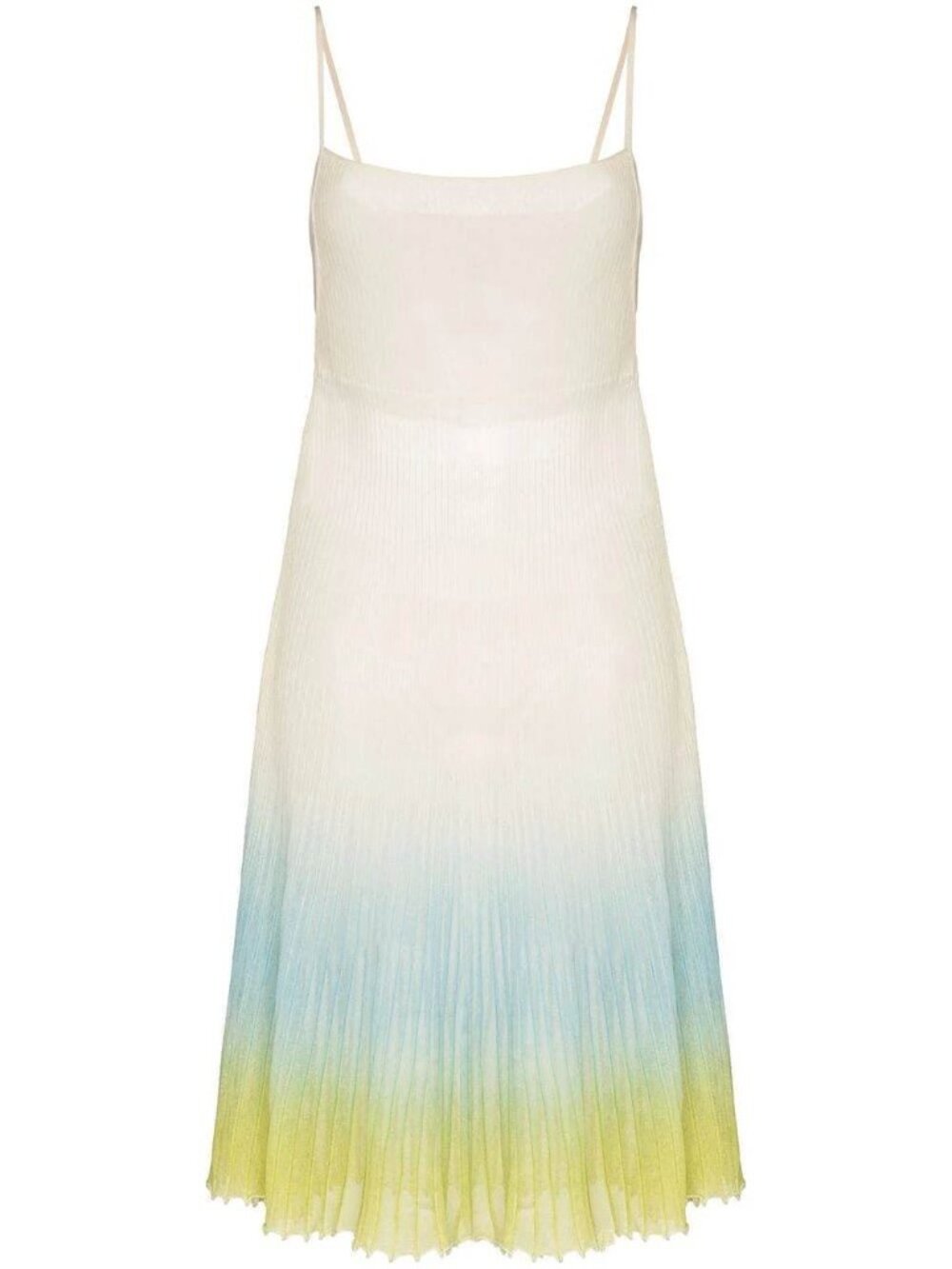Jacquemus La Robe Helado Ombre Knit Midi Dress Pleated Blue Green 34